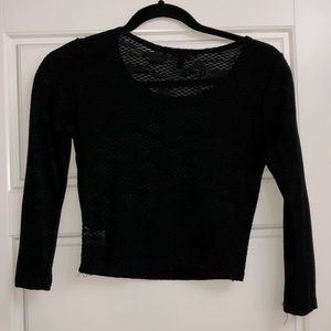 Black fishnet crop top